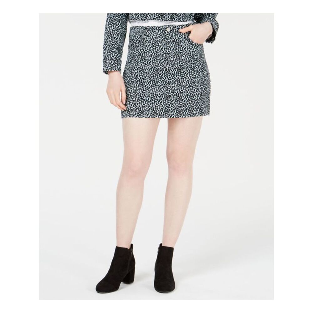 T.D.C. Womens Green Animal Print Mini Pencil Skirt XS